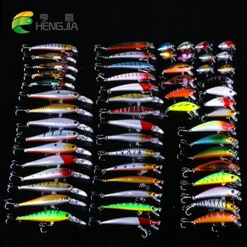 

HENGJIA 56PCS Fishing Lures Set Mixed Minnow Crank Fishing Tackle Lure Kit