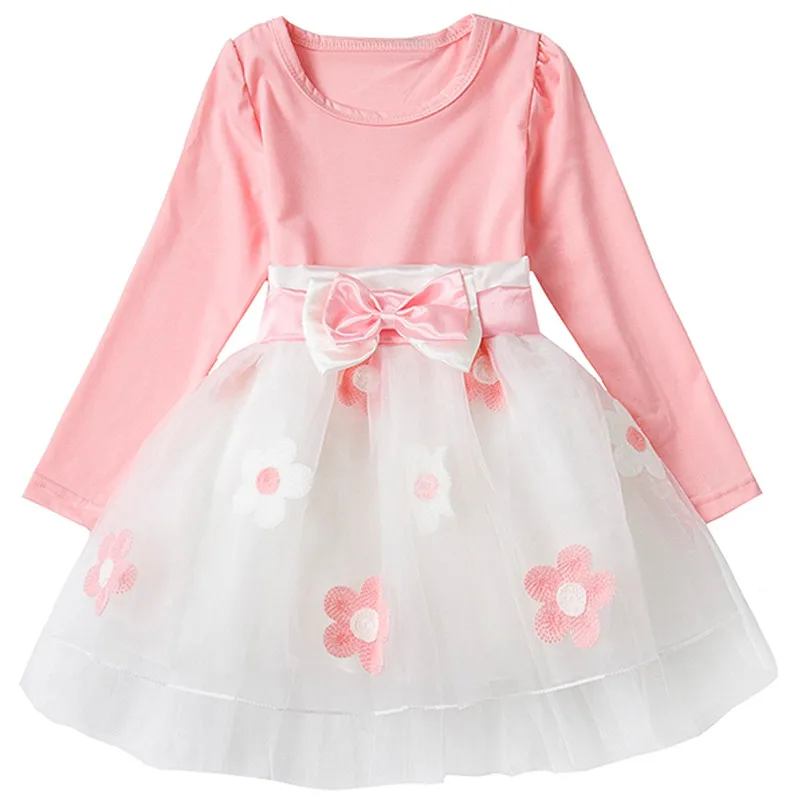 Платья на день рождения для новорожденных девочек; платье-пачка из тюля с длинными рукавами; праздничное платье для маленьких девочек; vestido menina