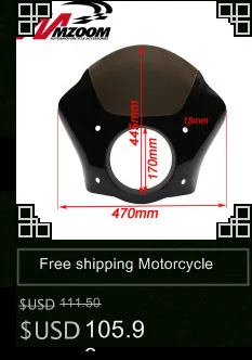 FREE SHIPING sale new arrived motorcycle Black 5 3/4" Cafe Racer Headlight Fairing For Sportster 883 1200 Dyna