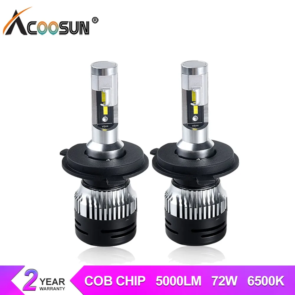 AcooSun H4 H7 светодиодный автомобилей головной светильник 10000LM H1 H3 H11 12V HB4 HB3 9005 9006 9012