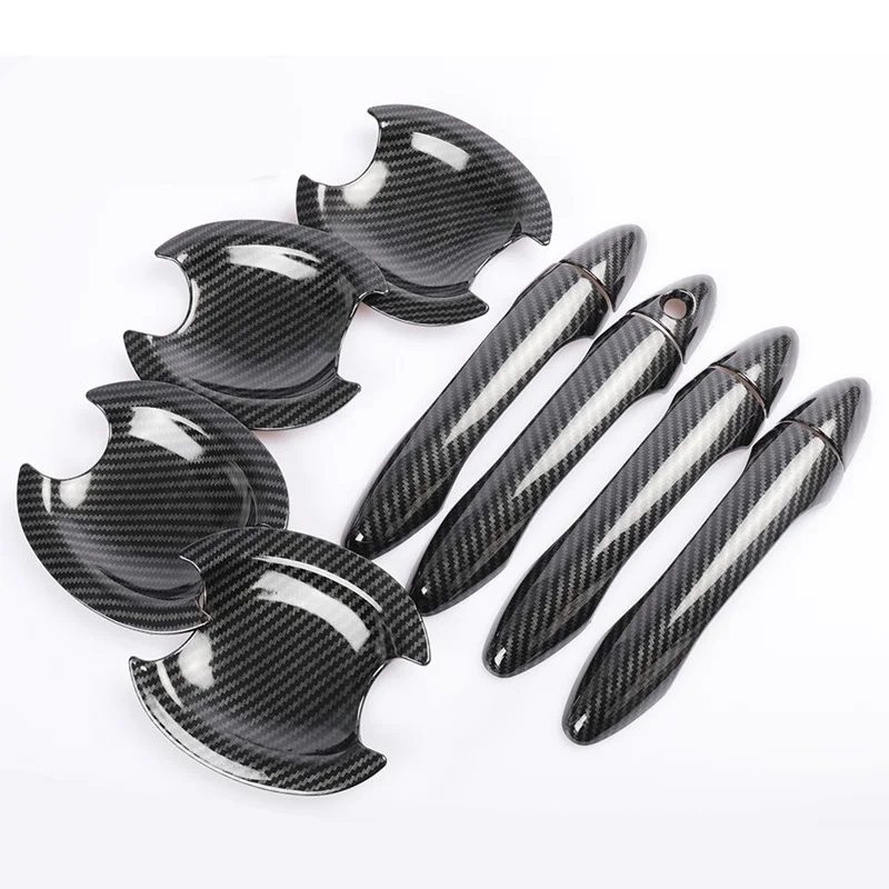 

Carbon Fiber Printed Car Door Handle Catch Cover Bowl Sticker Set for Kia K3 2012 2013 2014 2015 2016 Moulding Trim