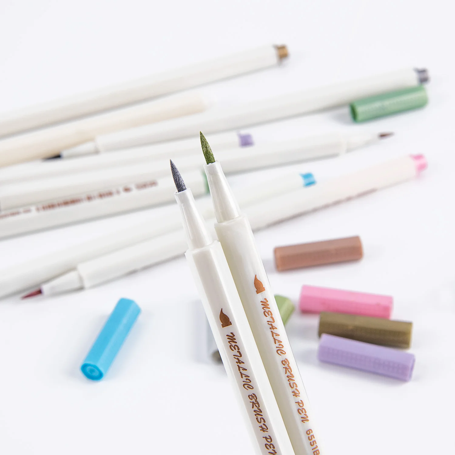 STA 10 цветов Металлические маркерные ручки Набор сделай сам Скрапбукинг ремесла кисти для изготовления открыток/круглые ручки для рисования