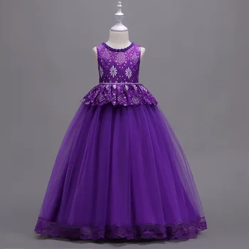

2019 Sleeveless Lace Flower Girl Dresses For Weddings First Communion Dresses For Girls Birthday Party Elegant Bcack Bow Design