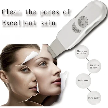

Portable Ultrasonic Skin Scrubber Cleanser Face Cleaning Acne Removal Facial Spa Massager Ultrasound Peeling Clean Machine