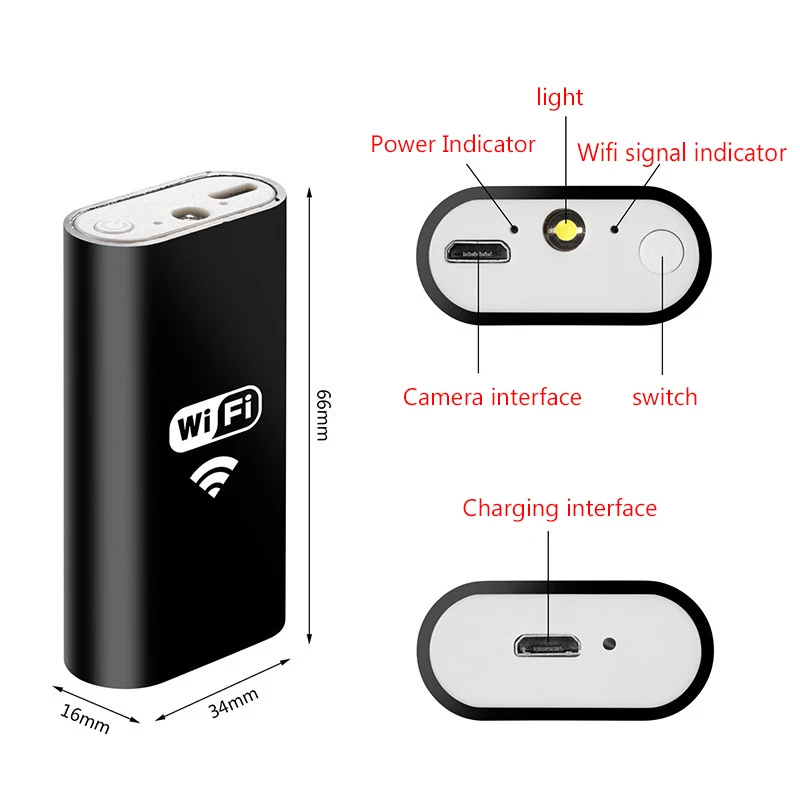 SHINA Upgrated wifi эндоскоп 8 мм USB Водонепроницаемый Бороскоп Инспекционная камера 6 светодиодный для Android или IOS Phone 1 m/1,5 m/2 m/3,5 m/5 m