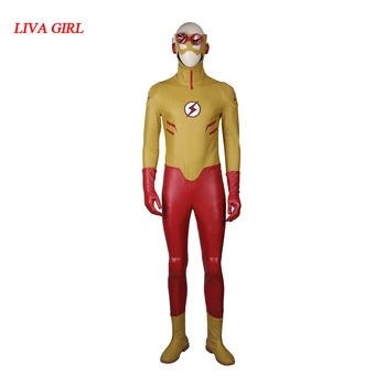 

Kid flash cosplay costume Carnival Halloween costumes for adult men superhero Young Justice kid flash costume custom made