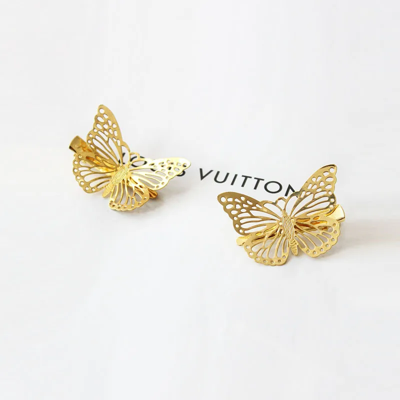Модные Ретро полые золотые бабочки заколки для волос для женщин Элегантный корейский дизайн заколка палочка, шпилька для волос аксессуары для укладки волос