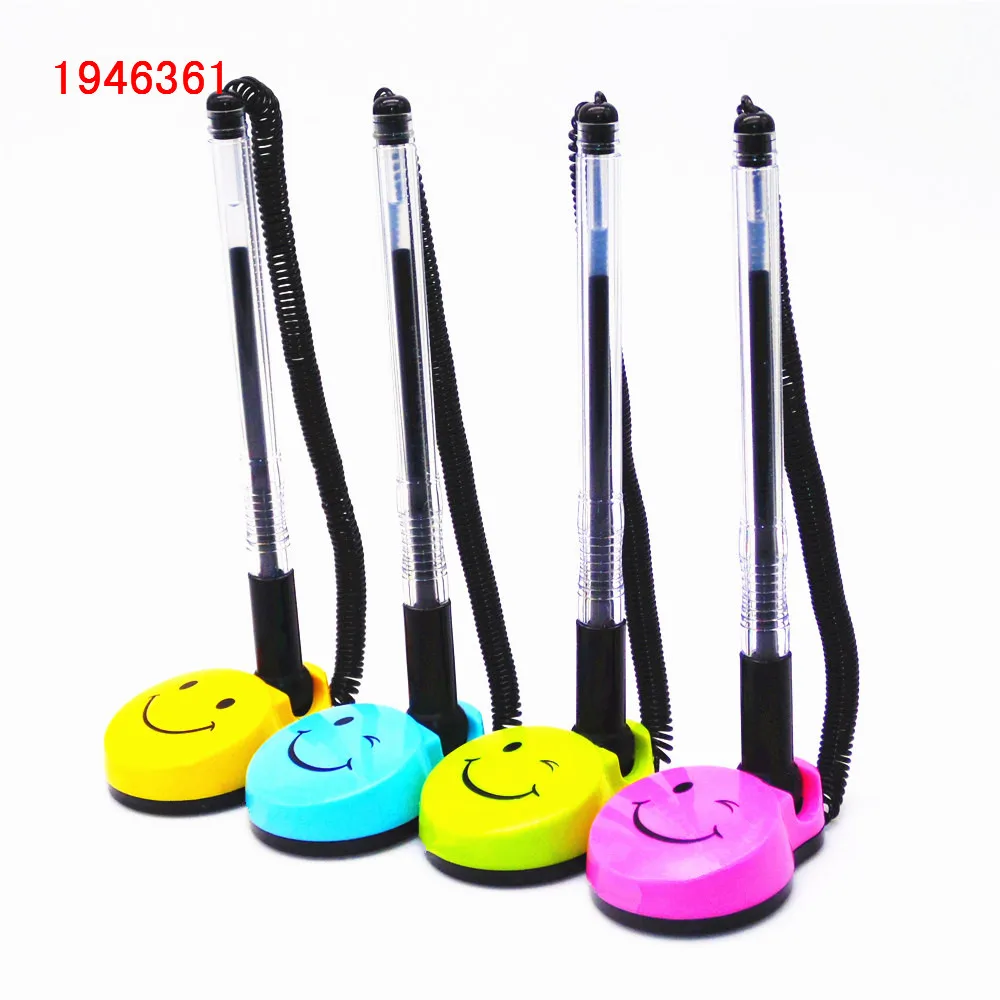 

Desktop rotation gel pen smile face stationery pen cute ballpoint office school supplies stationery for Black Gel ink Table-pen