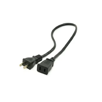

USA Outlet Saver Power Extension Cord Cable 2-prong 2 Outlets for NEMA 5-15P to NEMA 5-15R 50cm