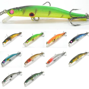 

10PCS Lot Fishing Crank Lure Floating Pencil Minnow artificial bait hook 8cm/5g Free shipping