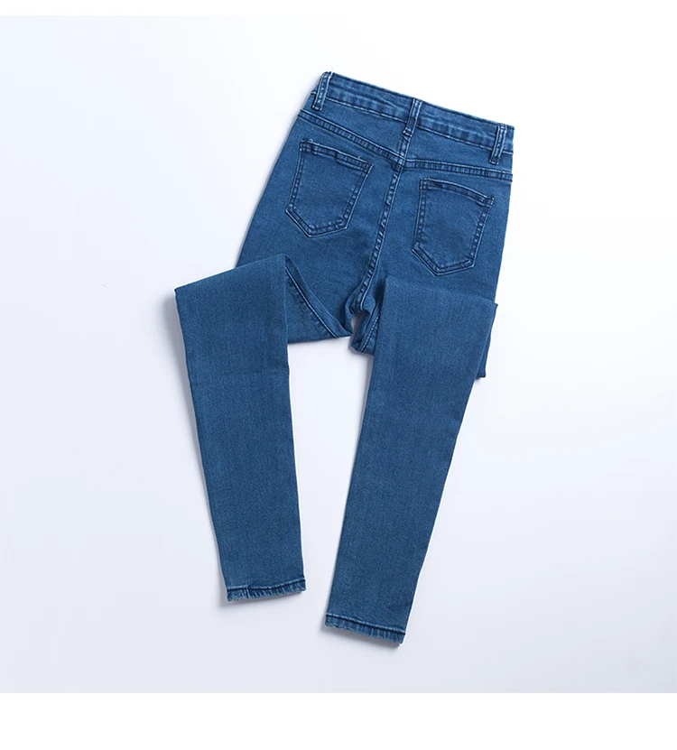 Новый тонкий стрейч Высокая талия обтягивающие джинсы женские нуля носить средства ухода за кожей стоп Винтаж цвет: черный, синий карандаш