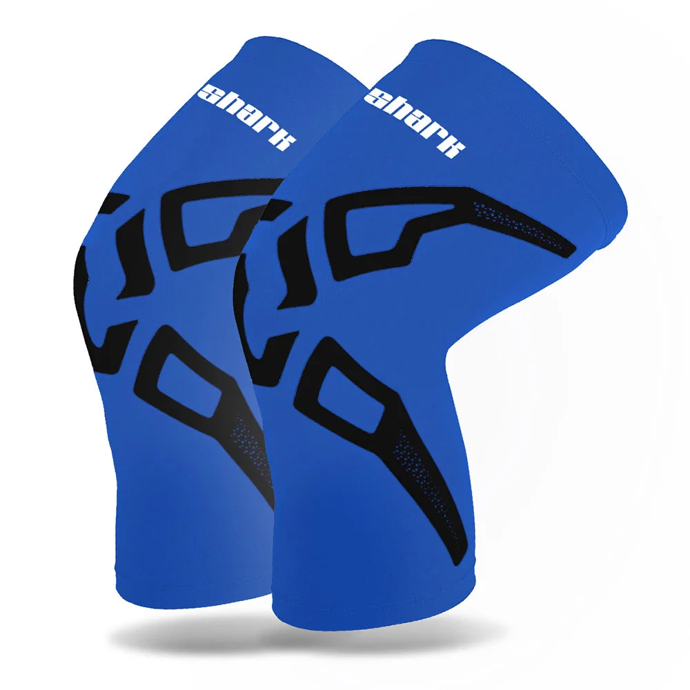 1 пара дышащие эластичные гетры теплые противоскользящие баскетбольные наколенники спортивные футбольные наколенник для велоспорта фитнес наколенник наколенники - Цвет: blue