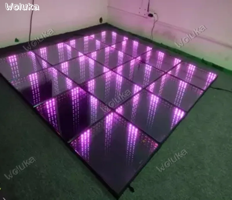 

100*100CM LED 3D Bar Dance floor LED 3D Abyss Mirror tile Mirror Abyss Dance Floor CD50 W03