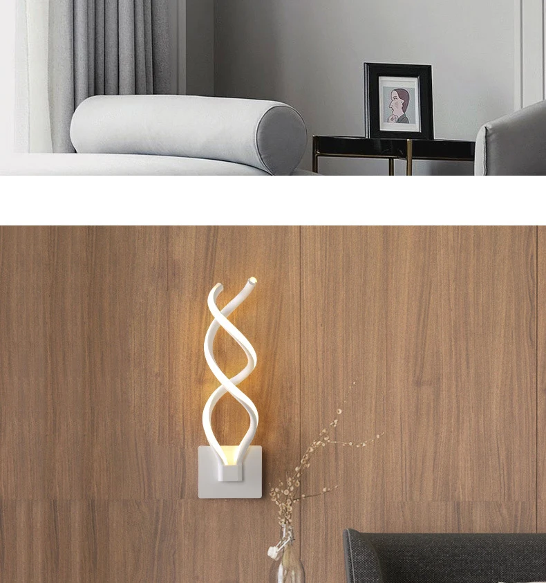Креативный волнистый алюминиевый настенный светильник простой белый персональный светодиодный настенный светильник для прикроватного коридора лестницы фойе светильник
