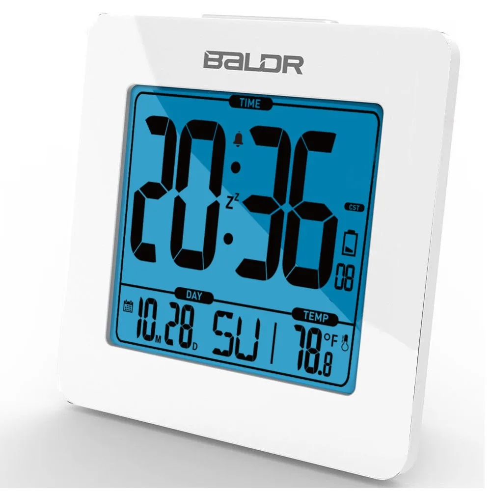  Baldr Digital Alarm Clock Thermometer LCD Backlight Calendar Indoor Temperature Meter Watch Desk Sn