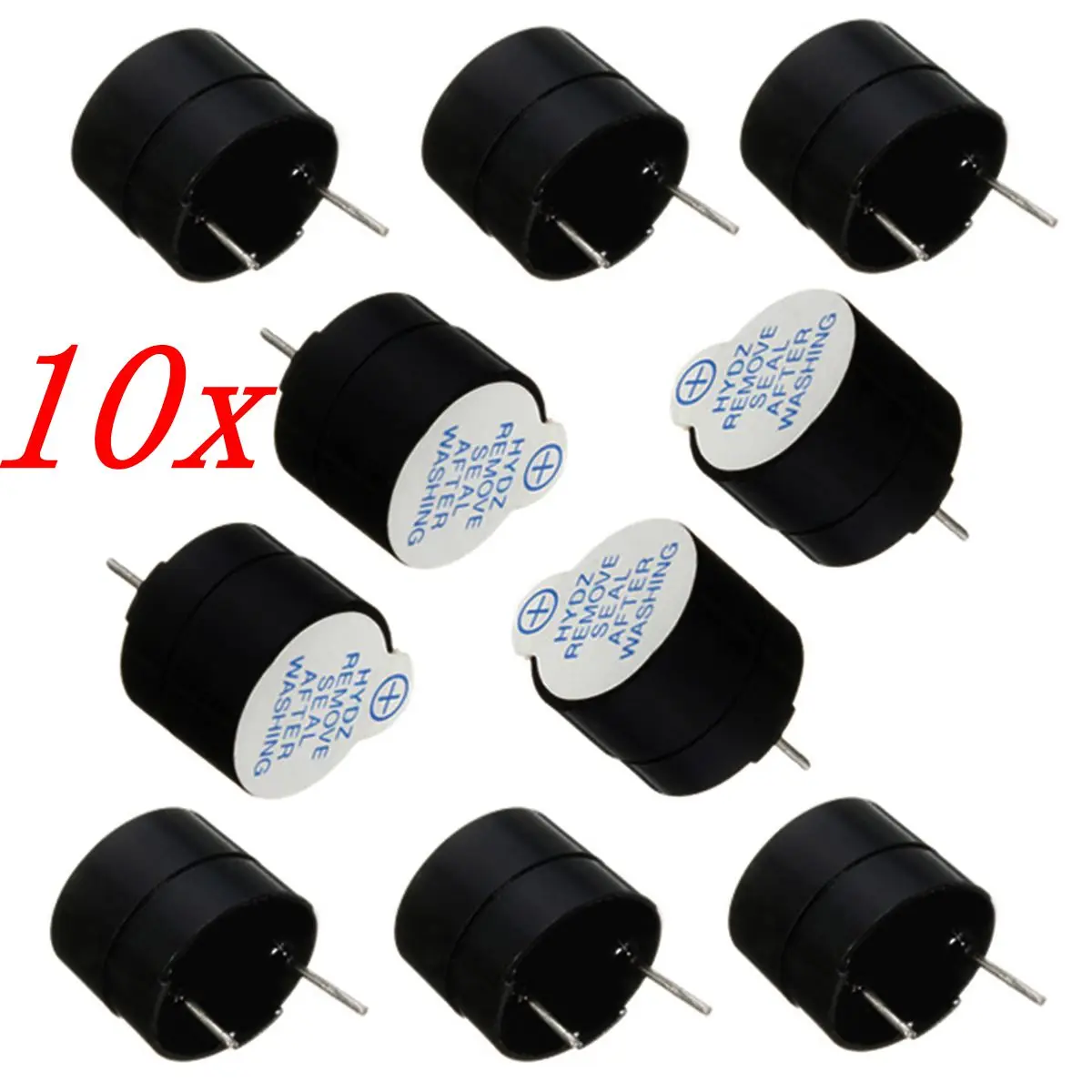 

10Pcs 5V Electric Magnetic Active Buzzer Continuous Beep Continuously 9 x 11.8 mm ABS Black