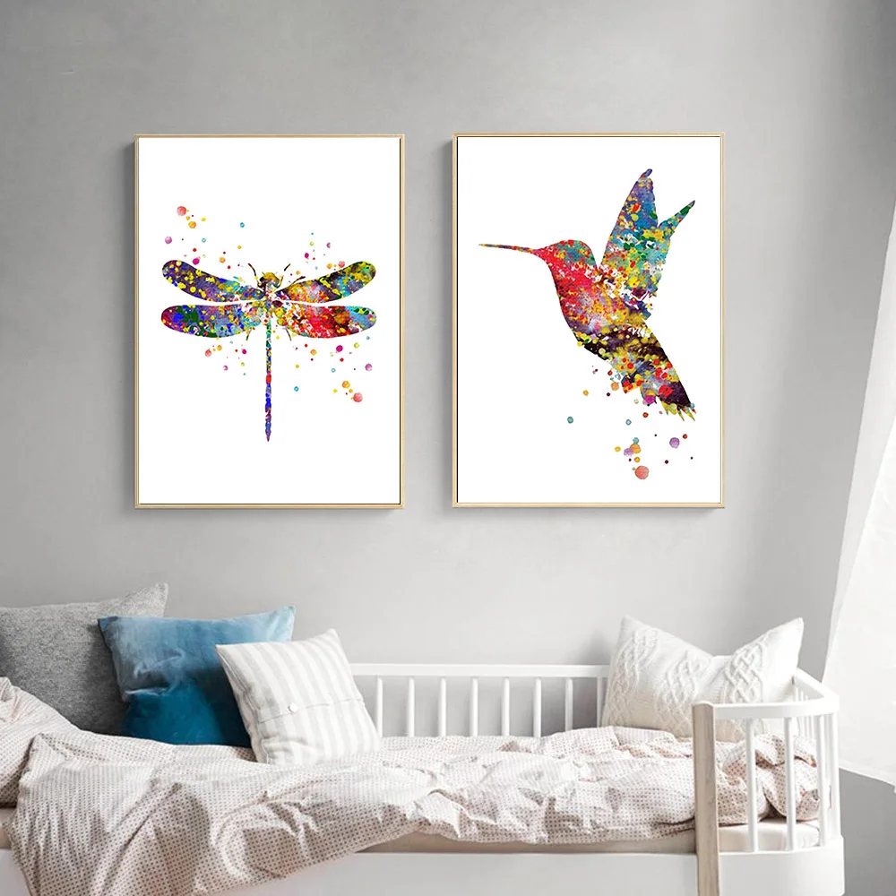 Watercolor-Starfish-Dragonfly-Bird-Wall-Art-Canvas-Posters-and-Prints-Canvas-Painting-Wall-Picture-Home-Kids (3)