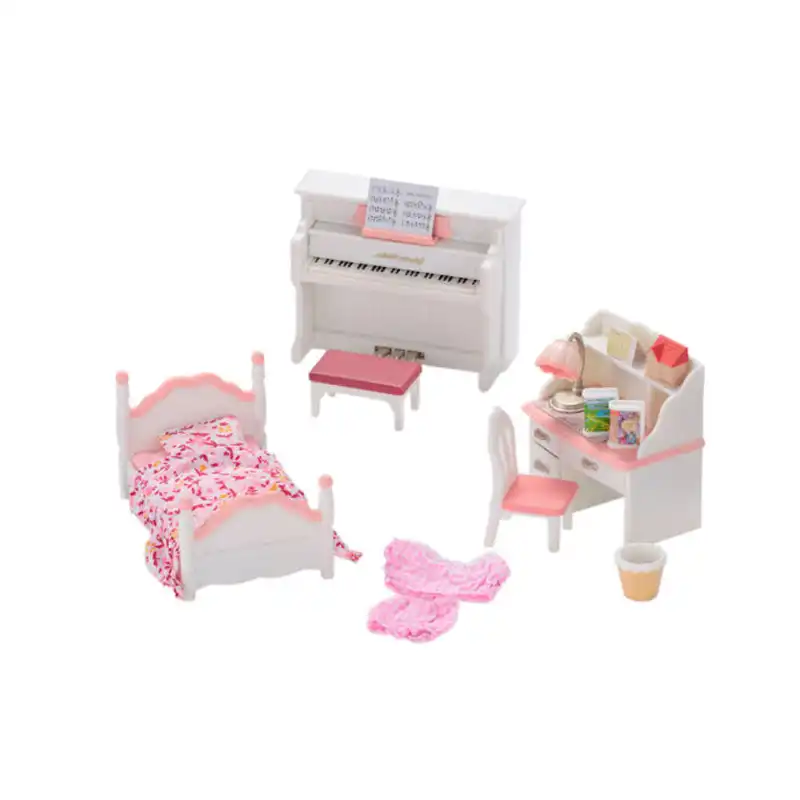 Sylvanian Family кукольный домик мебель аксессуары девочка Bedromm кровать/стол/пианино