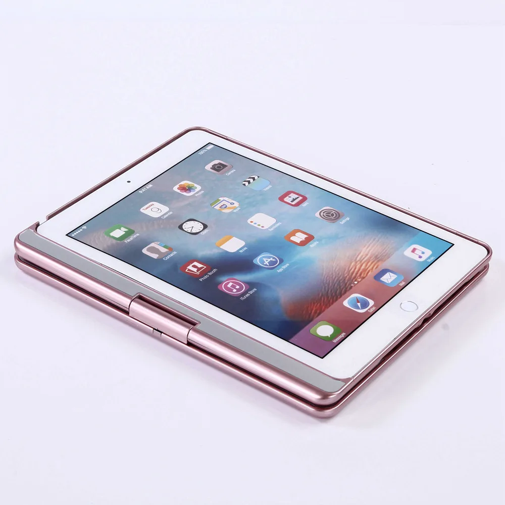  For iPad 9.7 2018 360 Degree Rotation Wireless Bluetooth Russian/Hebrew/Spanish Keyboard Case Cover