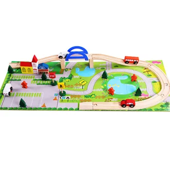 

40 Pcs Kid's Wooden Toys Mat DIY Train Track Booster Play Set Funny Educational Toys for Children