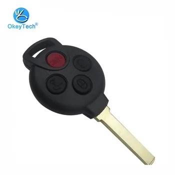 

OkeyTech for Mercedes Benz Key Shell Uncut Blank Blade 4 Button Remote Key Shell Cover Case Fob For MERCEDES BENZ MB Smart 451