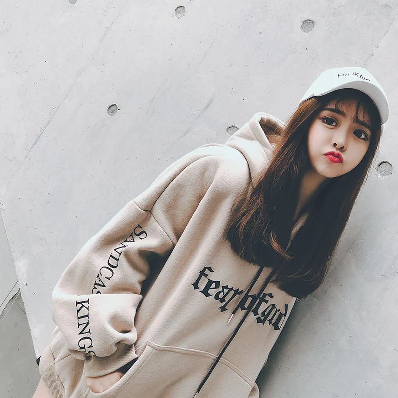  Woman Fashion Hoodies Sweatshirts 2019 Korean Style Ulzzang Harajuku Hoodie Women Casual Letter Pri