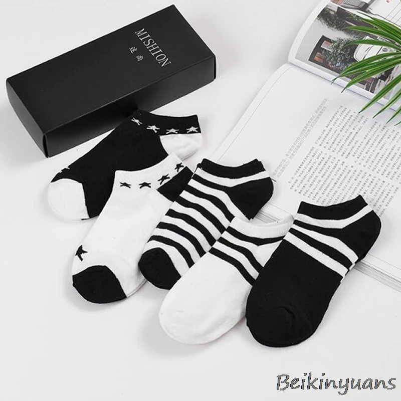 cartoon striped love student socks spring and summer thin stretch comfortable breathable ladies cotton socks - Цвет: 8