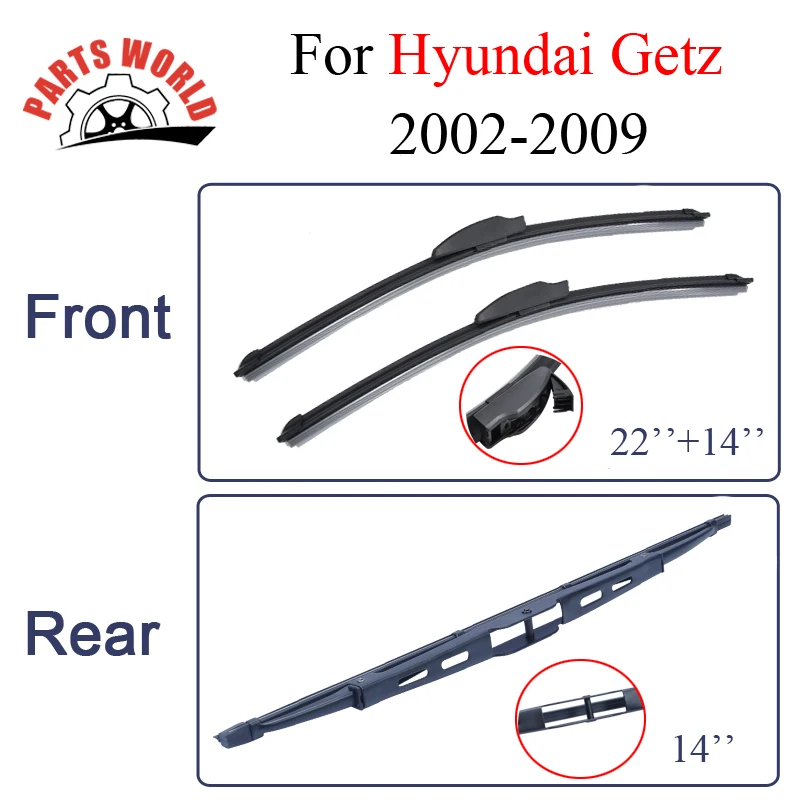 Wiper Blades For font b Hyundai b font Getz 2002 2009 Windscreen Rubber Rain Window Brush