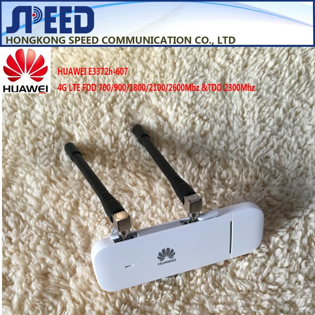 Unlocked Huawei E3372 E3372h 607 + Dual Antenna 4G LTE 150Mbps USB Modem USB Dongle Support All