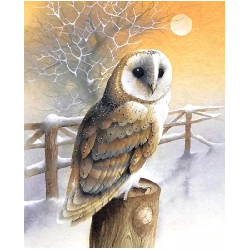 

YIKEE diamond painting owls square Home Decor Drill Resin DIY Mosaic Diamond Embroidery Animal k1882