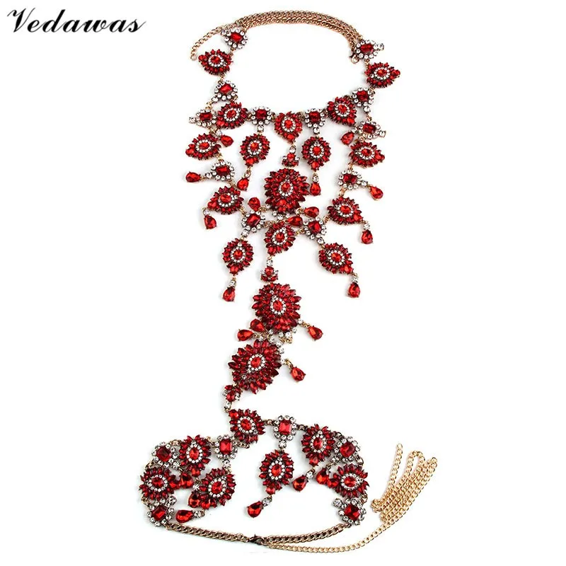 Vedawas, роскошные ювелирные изделия для тела, цепочка, Длинное Макси ожерелье и подвеска, бохо, лето, Фейсбук, горячее, сексуальное, Кристальное, массивное ожерелье для женщин 2369