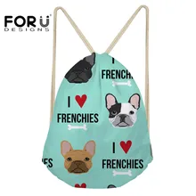 

FORUDESIGNS Drawstring Bag Training Bag Cute French Bulldog Dogs Printing Sport Bag for Women Fitness Gym Sack Womens Beach Bags
