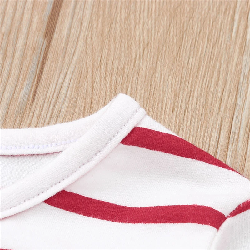 2019 New Infant Baby Girls Cartoon Santa Christmas XMAS Striped Tutu Tulle Dress Outfits Newborn Baby Girl Clothes Set V8@ (5)