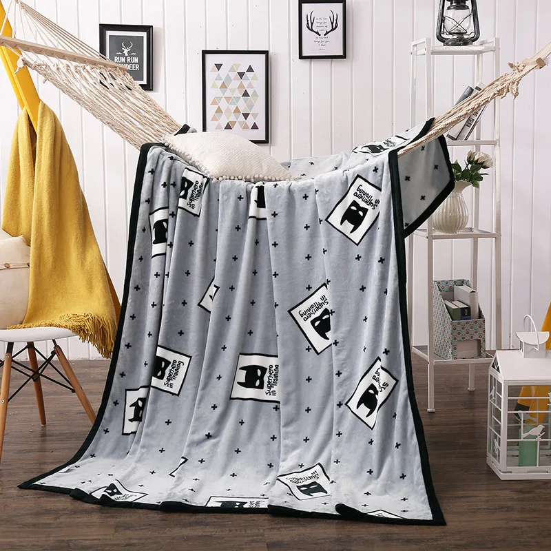 High Quality Weighted Winter Coral Fleece Blanket Scenic Printed