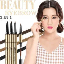 Новинка, 3 в 1, нестирающийся карандаш для бровей, набор водонепроницаемых длительных бровей, карандаш для бровей с кремовой структурой для макияжа