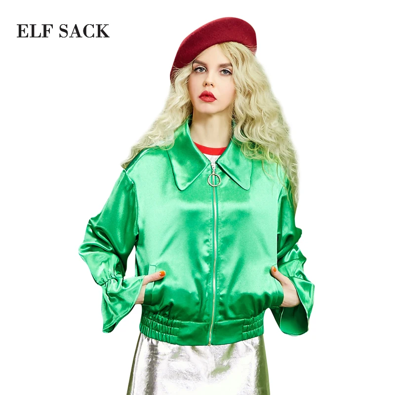 ELFSACK 2017 Весенняя женская короткая верхняя одежда с рисунком граффити Женская