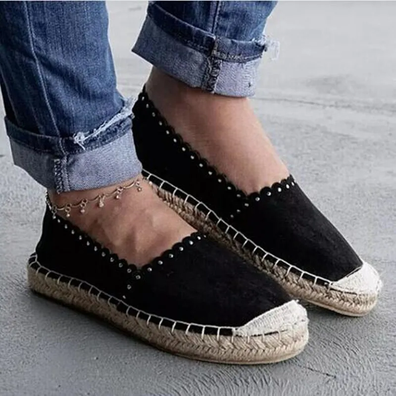 

2019 Spring Linen Flat Shoes Women Lightweight Breathable Fisherman Shoes Ladies Soft Casual Leisure Shoes Slip On Lazy Loafers