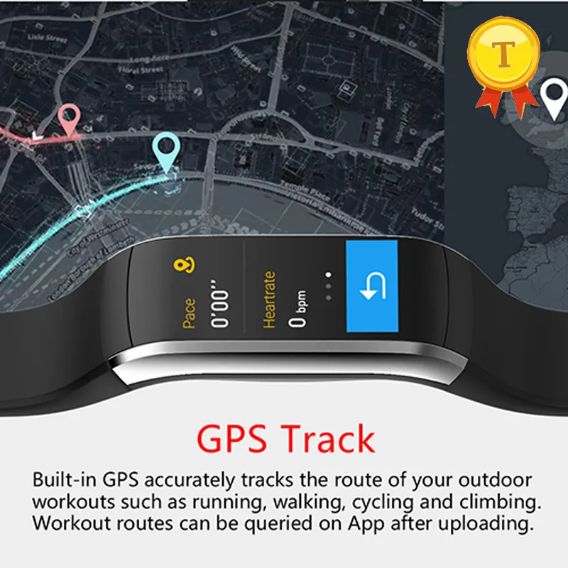 2019 новый браслет GPS Фитнес трекер Smart пульсометр трекер IP67 Водонепроницаемый часы для IOS Android телефон