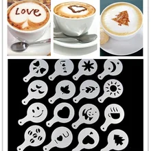 BESTONZON Coffee Stencils Cocoa Shaker Stainless Steel Cappuccino Stencils Barista Template for Coffee Cupcake Star Decoration BESTONZON Coffee Stencils Cocoa Shaker Stainless Steel Cappuccino Stencils Barista Template for Coffee Cupcake Star Decoration