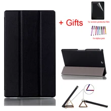 Умный чехол для sony Xperia Z3, 8,0 дюймов, чехол из искусственной кожи, для sony Xperia Z3, 8,0 дюймов, компактный чехол для планшета, Чехол+ пленка+ стилус