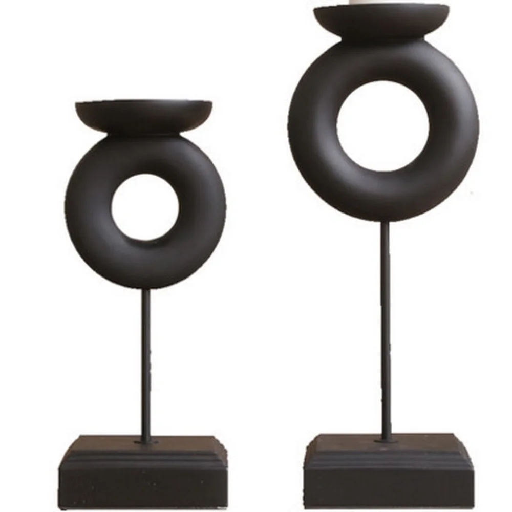 

1 pair New American circular resin Candlestick exquisite home furnishings soft decoration LU713321