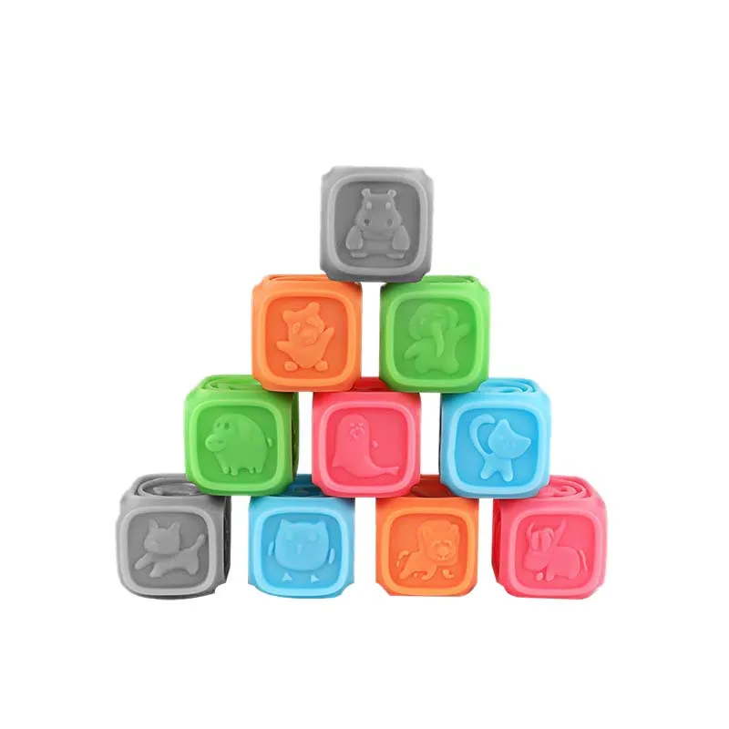 

10Pcs Baby Press Hand Ball Baby Can Bite Tooth Gel Multi-Texture Soft Rubber Hand Ball Bath Toy