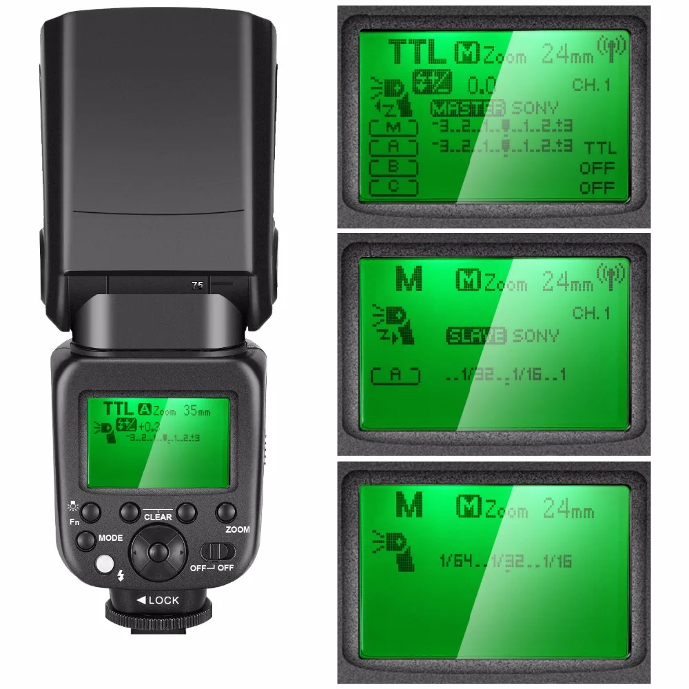 Neewer 2 4G Вспышка для фотокамер Speedlite HSS 1/8000s TTL GN58 Беспроводной Главная ведомая
