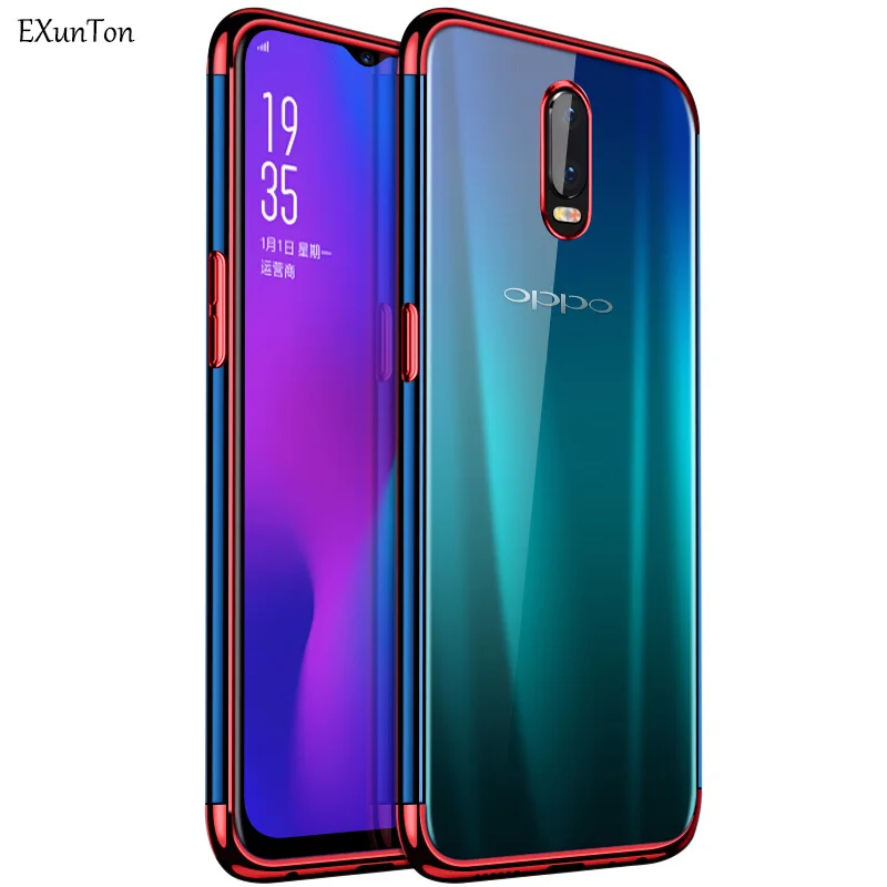 Мягкий чехол EXUNTON из ТПУ для OPPO R17 Pro R15 F9 F7 R15Dream защитный телефона A83|Чехлы-накладки|