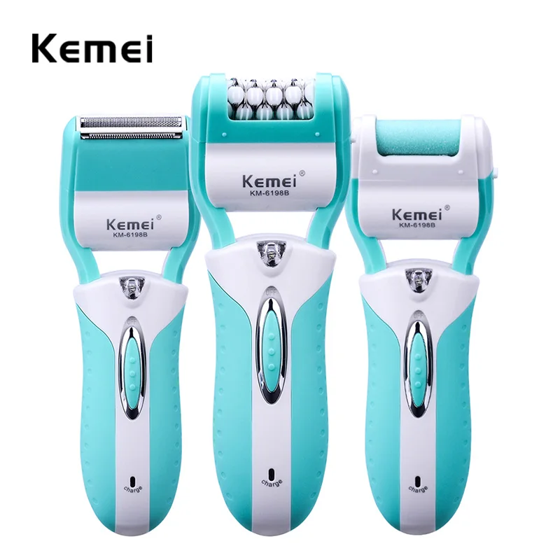 KEMEI 3 в 1 леди эпилятор депиляции Для женщин электрический Kemei бритвы для бикини