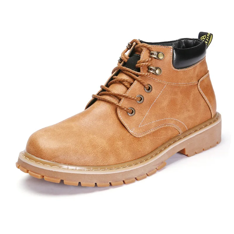 

Size 38-44 Crazy Horse Leather Men Desert Boots Spring Autumn Man warm Shoes Ankle Boot Men's Snow Boots Casual Matin Boot