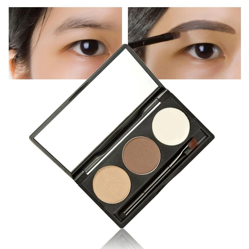 

Eyebrows Shadow Palette Eyebrow Pomade With Brush Waterproof Eye Brow Powder Palette Cosmetic Makeup Shading 3 Color