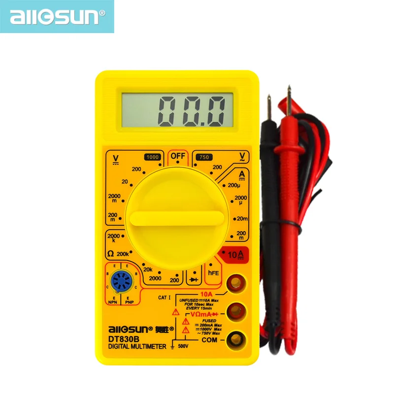 LCD Digital Multimeter Electric Voltmeter Ammeter Ohm Tester AC/DC 750/1000V Amp Volt Ohm Tester