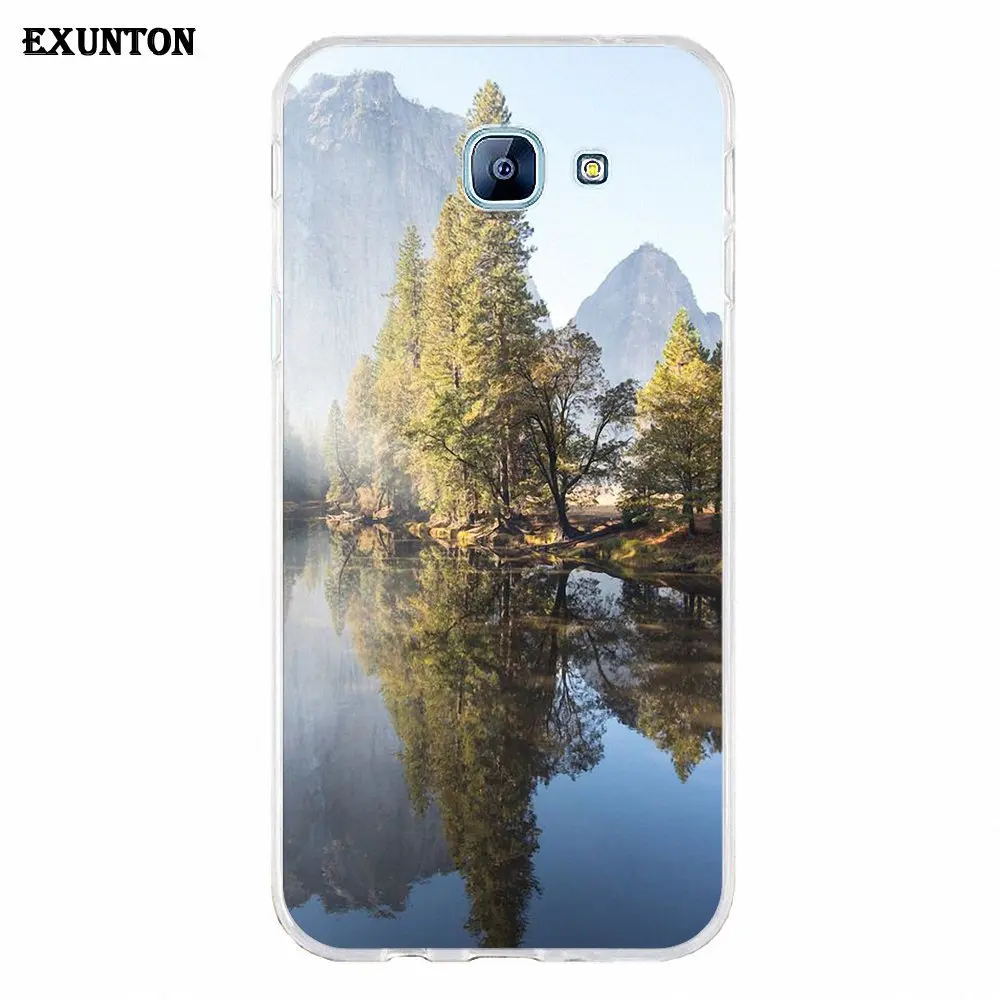 Мягкий чехол с принтом для Xiaomi Redmi Mi Note 7 8 9 SE Pro Lite Go Play Mountain Mirror Green Wood