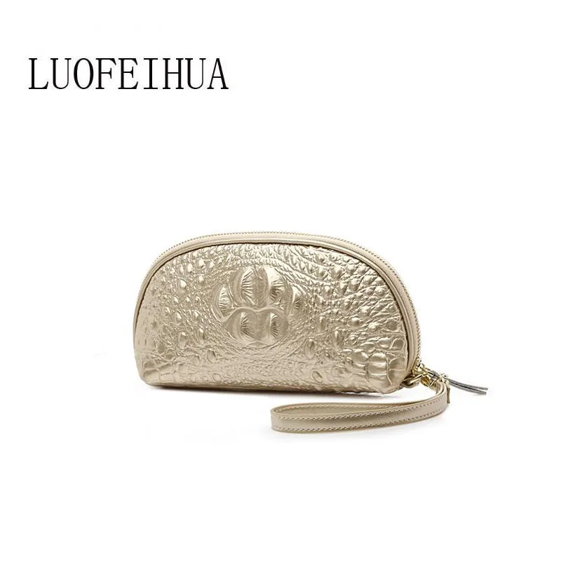 

LUOFEIHUA 2019 new fashion trend crocodile pattern wrist bag Leather clutch bag
